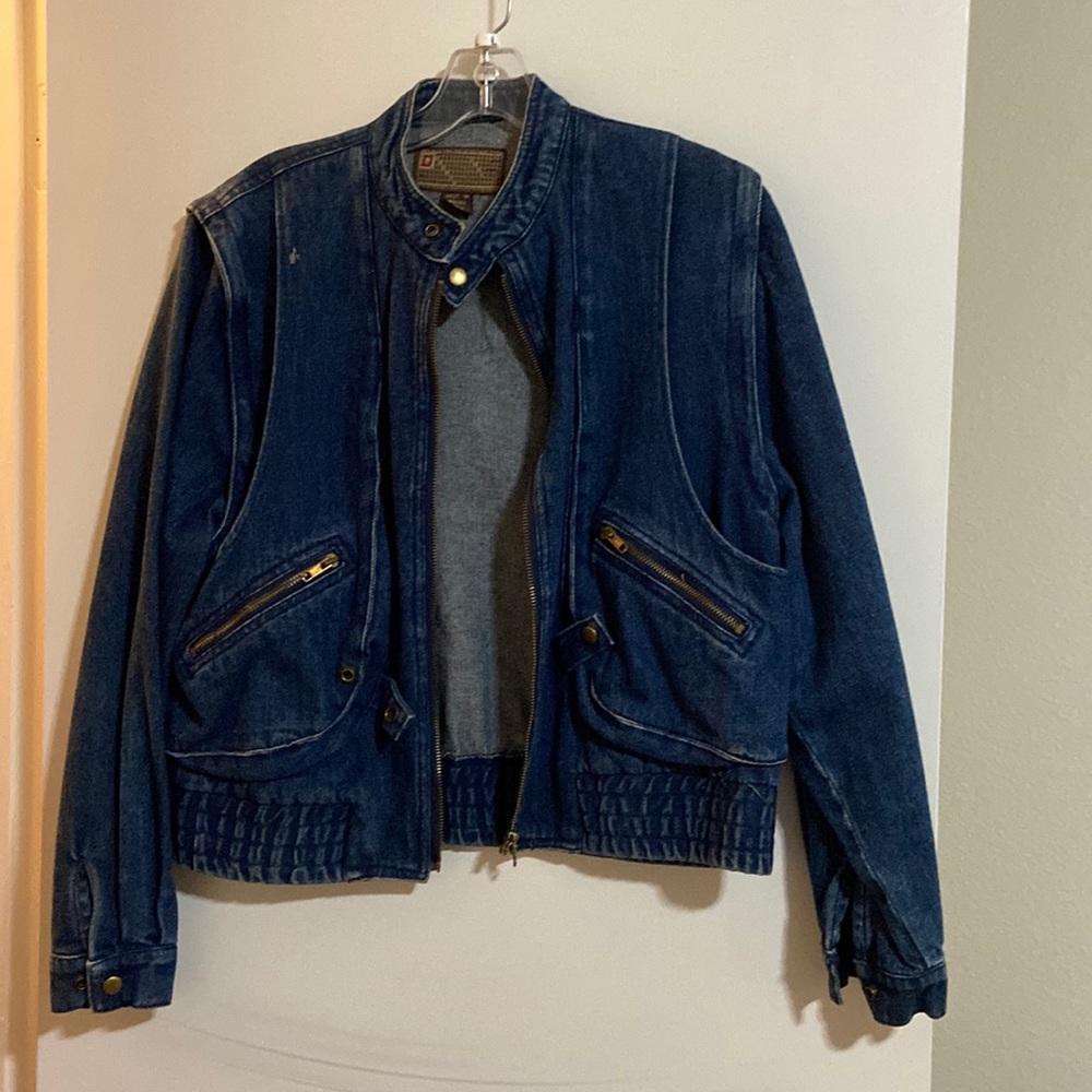 Vintage Jean jacket and vest all in one. Denim dark blue. Size 11-13